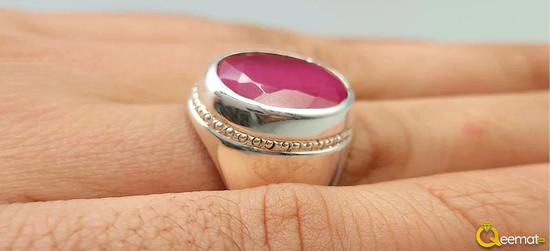 Garnet Silver Ring For Girls