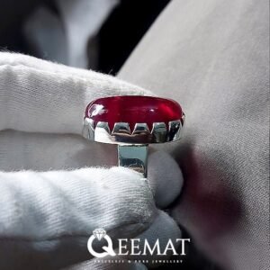 Garnet Silver Ring for Men - Dark Red Garnet Stone Ring Design
