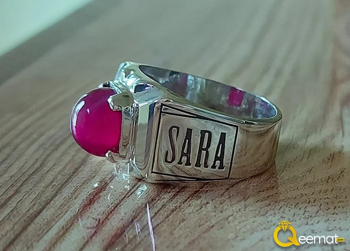 Aquarius Ring For Month Of February Made Of Garnet And Pure 925 Silver