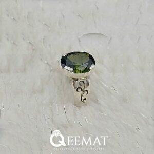 Floral Style Zircon Stone Silver Ring for Women - Green Gemstone Ring