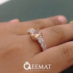 Premium Yellow Sapphire Ring - Pukhraj Stone Silver Ring for Ladies