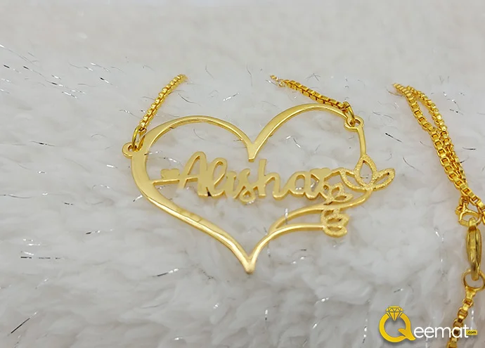 Beautiful Heart Locket With Custom Name 24k Gold Plated New Style