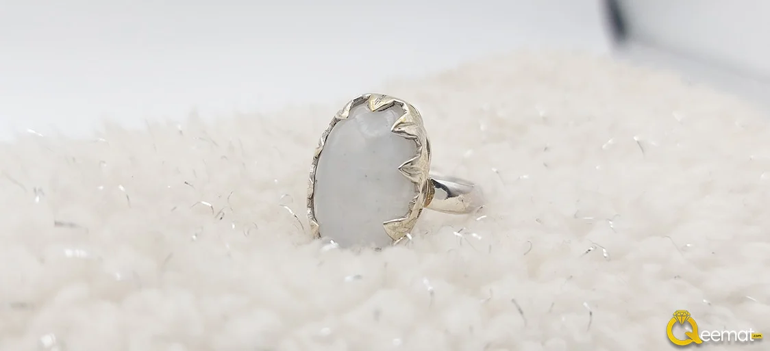 Big Image Moonstone Natural Stone Ring
