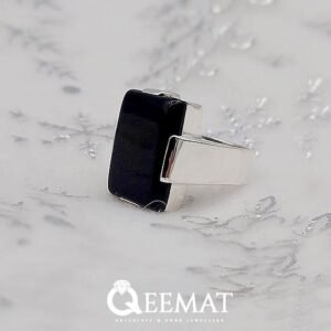 Square Shaped Agate Ring Of 925 Sterling Silver for Men