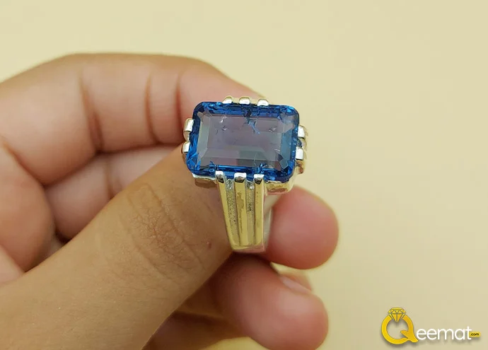 Blue Zircon Stone Pure 925 Silver