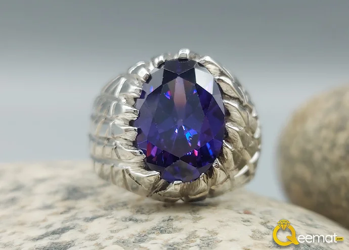 Virgo Stone Blue Zircon With silver Ring For Men Virgo Stone Blue Zircon With silver Ring For Men