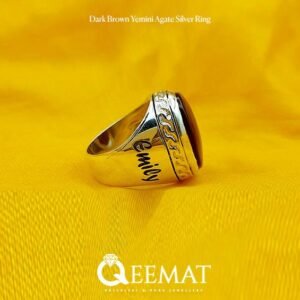 Custom Name Ring For Men in 925 Silver - Agate Signet Ring