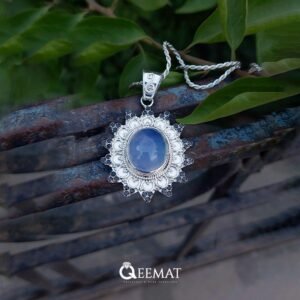 Clear White Quartz Oval Shape Necklace for Ladies (Durr e Najaf Stone)