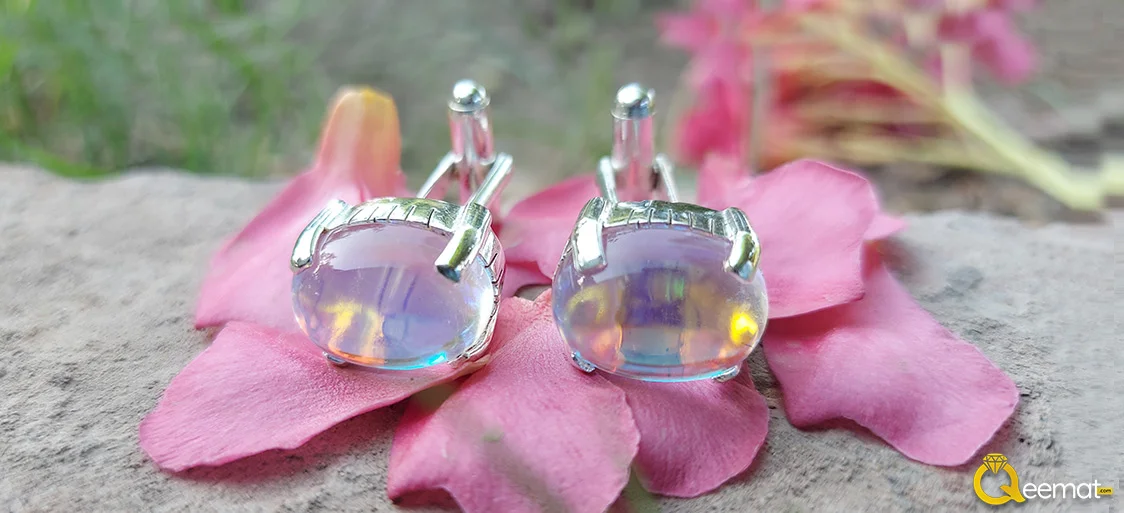 Color Changing Gemstone Studs For Men's in Pure Silver