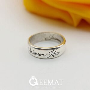 Double Name Ring Band, Sterling Silver Band for Couples' Gift