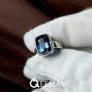Natural London Blue Topaz Ring, Cushion Cut Blue Topaz Ring