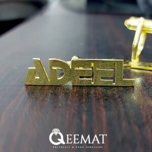 Handmade Custom Name Gold Plated Cufflinks For Men's Clothing