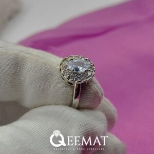 The Best Moissanite Promise Ring for Her - 4 Carat Silver Halo Ring