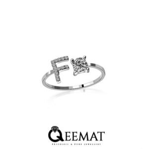 Single Alphabet Silver Made Moissanite Diamond Ring for Girls