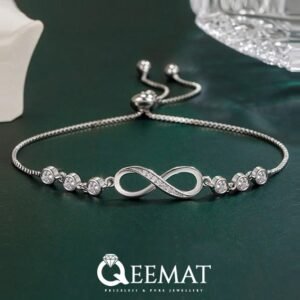Infinity Chain Bracelet of 925 Sterling Silver for Girls or Women's