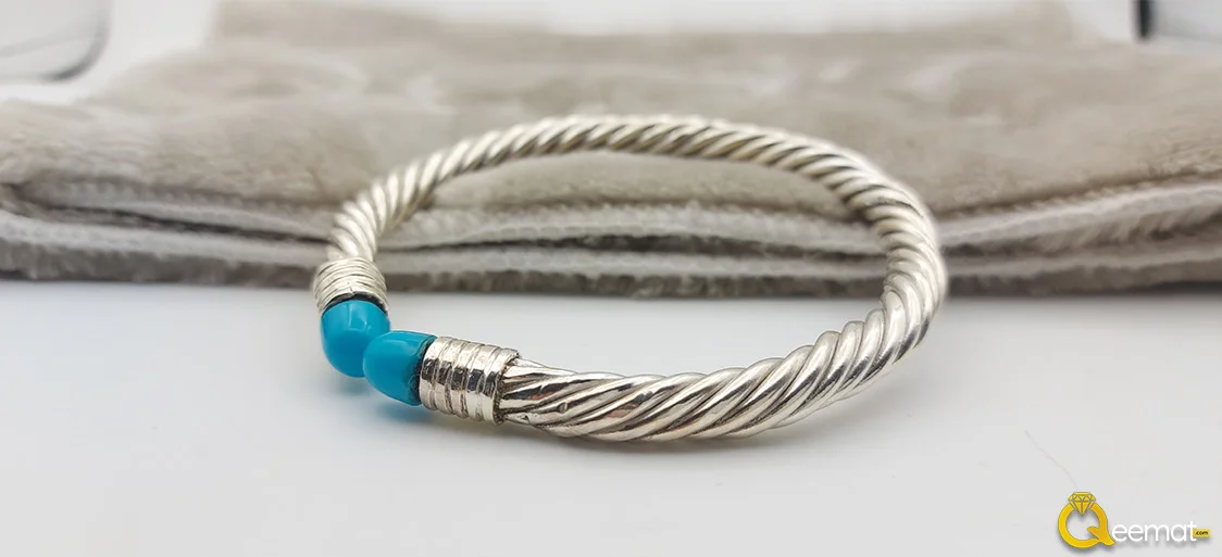 Blue Topaz Aquamarine Silver Ring For Boy