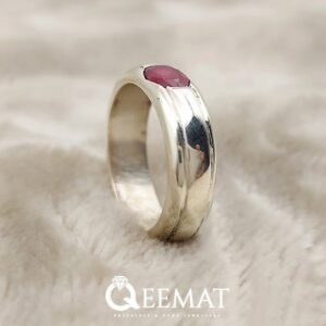 Oval Shape Natural Garnet Engagement Band Ring - Made in 925 Silver
