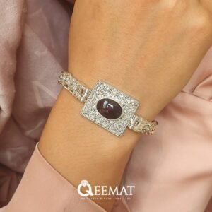 Black Opal Bracelet For Women - Genuine Fire Opal Silver Bracelet