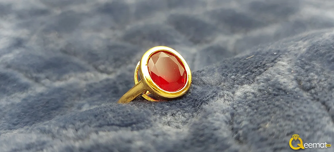 Gold Plated 925 Pure Silver Ring With Ruby Gemstone For Women Gold Plated 925 Pure Silver Ring With Ruby Gemstone For Women