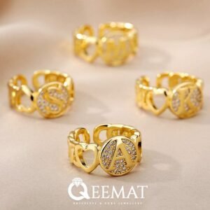 Joined Heart Shape 925 Silver Ring for Her - Initials Ring of Silver