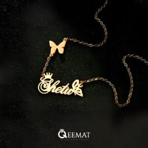 Purely Handmade Butterfly Design Name Locket In 925 Sterling Silver