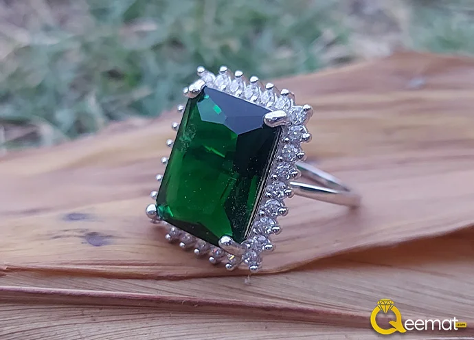 Green Gemstone Tourmaline Pure 925 Silver Ring