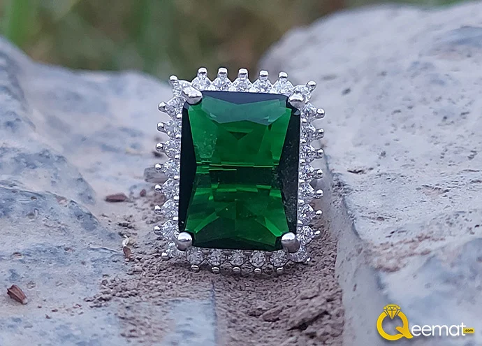 Green Gemstone Tourmaline Pure Silver Ring