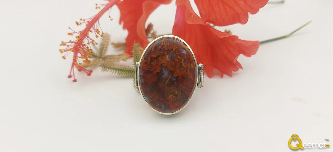 Plume Agate Pure Silver Ring Plume Agate Pure Silver Ring