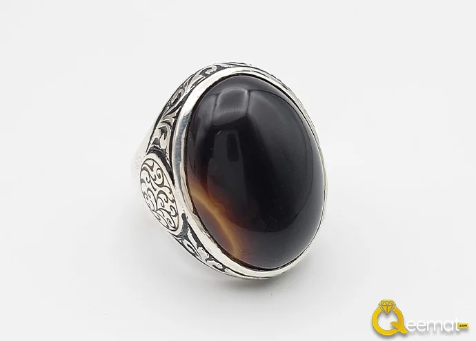 Handmade Agate Silver Ring For Men Handmade Agate Silver Ring For Men