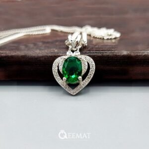 Heart Shape Silver Necklace with Silver Chain - Gift for Her