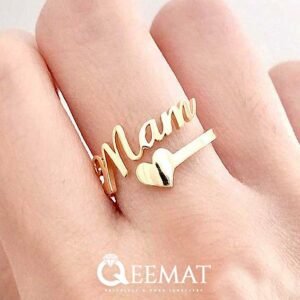 Silver Made Love Ring with Heart Shape and Carved Name - Buy for Him or Her