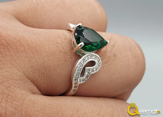 Heart Shaped Gemstone Silver Ring For Girl Heart Shaped Gemstone Silver Ring For Girl
