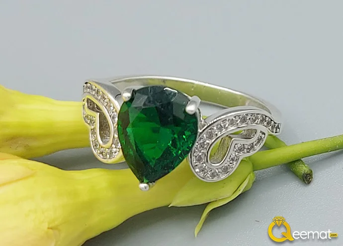 Heart Shaped Gemstone Silver Ring For Women Heart Shaped Gemstone Silver Ring For Women