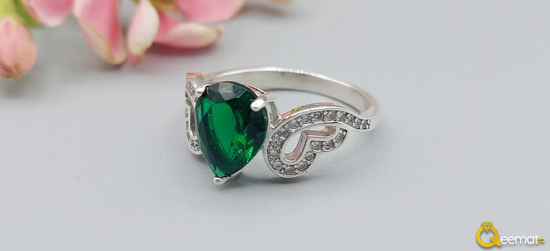 Heart Shaped Gemstone Silver Ring Heart Shaped Gemstone Silver Ring