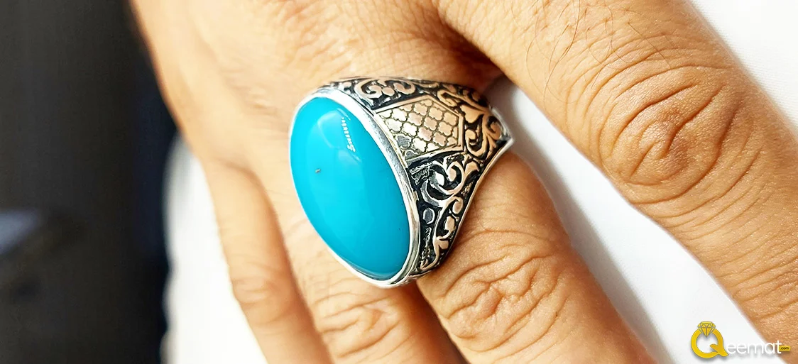 In Hand Picture Of Turquoise Ring For Men