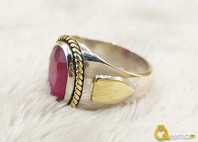 July Month Birthstone Garnet Ring Silver Made For Men's