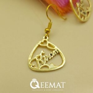Custom Name 925 Silver Earrings For Girls in 24k Gold Plated