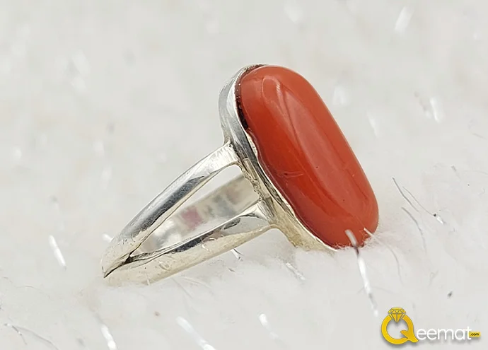 Coral Stone Ring For Girls Coral Stone Ring For Girls