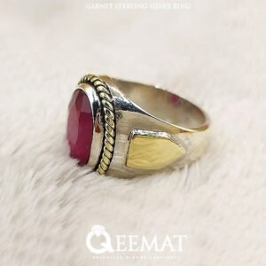 Men's Handcrafted Garnet Sterling Silver Ring for Special Events