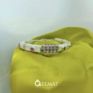 Beautiful Adjustable Indian Bangle Kada for Girls- Sterling Silver