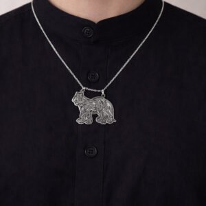 Silver Lion Pendant Locket with Naad-e-Ali Engravings