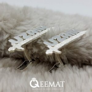 Sword Style Custom Name Silver Cufflinks for Boys