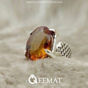 Handmade Samsonite Stone Silver Ring - Brown Stone Ring for Men