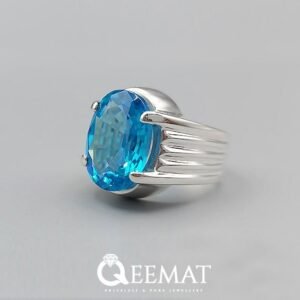 Brilliant Blue Topaz 925 Sterling Silver Handmade Ring For Men's