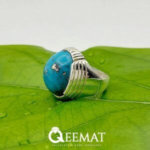 Men's Ring with Natural Turquoise Stone Made of 925 Sterling Silver