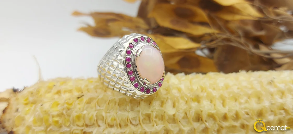 Opal Silver Ring For Boy