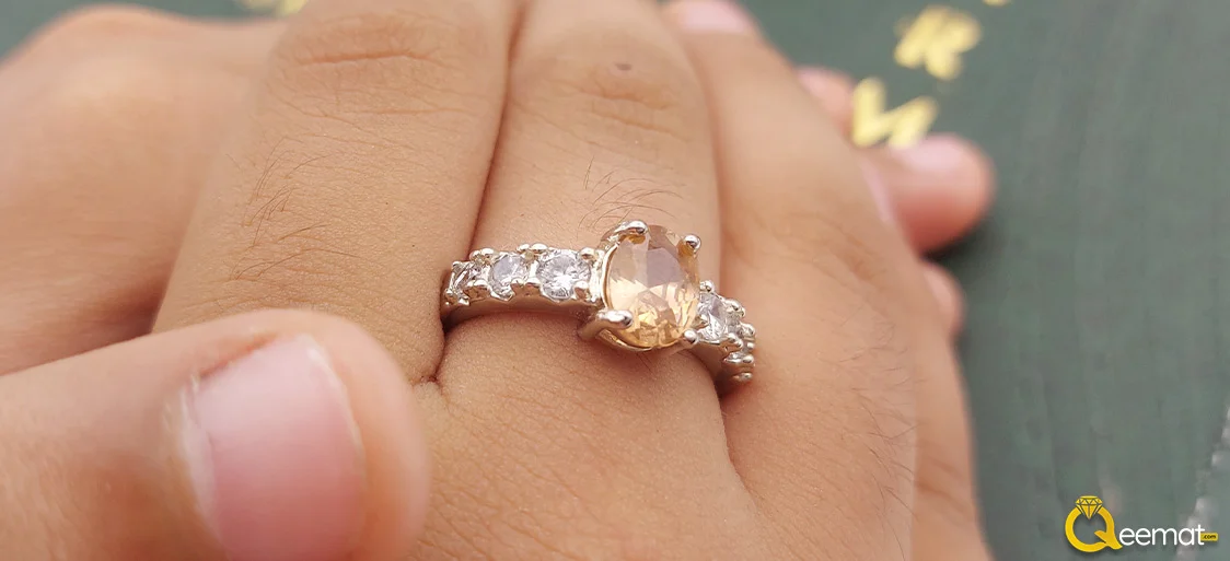 Oval Pukhraj Gemstone Pure 925 Silver Ring