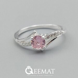 Unique Pink Moissanite Silver Ring - 2 Carat Engagement Ring for Her