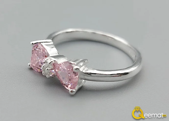 Pink Zircon Women Ring New Style Pure Silver