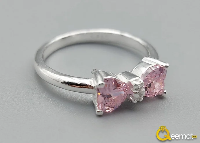 Pink Zircon Women Ring Pure Silver